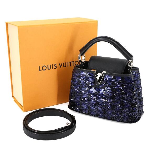Louis Vuitton Capucines Shoulder Bag Taurillon Sequins Black - Picture 2 of 9